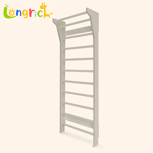 Escalera sueca de madera para montar en la pared, para niños y adultos, barra de escalada para gimnasio interior con anillas, equipo de fitness para el hogar para uso familiar - Product Image 1