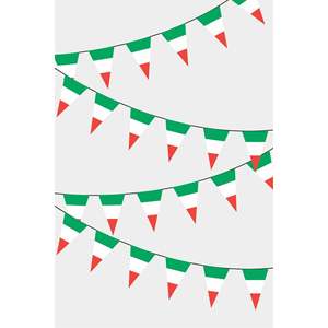 Guirlande de fanions triangulaires d'Italie, techniques d'impression numérique, guirlande élégante - Product Image 1