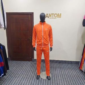 เสื้อแจ็คเก็ตกันลมแบบสะท้อนแสงสำหรับฤดูหนาวและกางเกงวอร์มผ้าโพลีเอสเตอร์/คอตตอนสำหรับผู้ชาย ชุดวอร์มผ้าหนา - Product Image 1