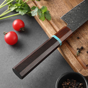 Venta al por mayor personalizado de alta calidad OEM ODM servicio japonés profesional Damasco acero Chef cuchillo mango cuchillo de cocina hoja fija - Product Image 3