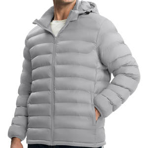 Vente en gros de veste à bulles pour hommes, vêtements d'hiver chauds avec capuche, coupe-vent avec fermeture éclair, veste matelassée coupe-vent, veste d'extérieur - Product Image 2
