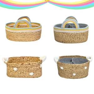 Cestas de Almacenamiento con Asas al por Mayor, Cesta de Jacinto de Agua con Costuras de Algodón, Accesorios para el Hogar para Cuarto de Bebé - Product Image 6