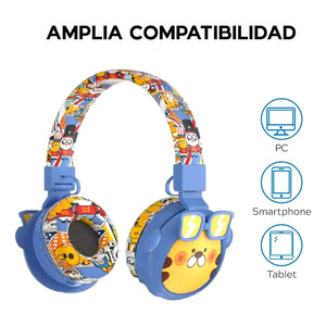 Cuffie Bluetooth FM SD Ricaricabili per Bambini Kawaii - Assortimento Colori - Product Image 5