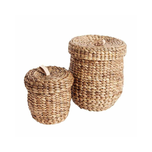 Cestas de almacenamiento de ratán tejidas a mano multiusos Organizador de mimbre funcional y decorativo Hecho en Vietnam Servicio OEM ODM - Product Image 1