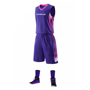 เสื้อบาสเก็ตบอลสำหรับผู้ชายเสื้อทีมและกางเกงขาสั้นเครื่องแบบบาสเก็ตบอลพิมพ์ซับลิเมชันดีไซน์ล่าสุด - Product Image 2