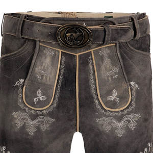 Customized Bavarian Lederhosen <b>Men</b> Cowhide Suede <b>Leather</b> <b>Shorts</b> High Street Authentic Weaving Vintage Decoration Boys' Version - Product Image 2