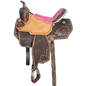 Juego de tachuelas de cuero genuino de primera calidad, monturas de carreras occidentales e inglesas para montar a caballo - Product Image 1