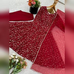 Vestido Anarkali de Georgette Pesado con Dupatta, Trabajo de Lentejuelas Multicolores, Listo para Usar, Último Modelo de Vestido Ankara 2025, Elegante para Damas - Product Image 6