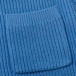 Wholesale <b>Men</b> Blue Knitted Sweater Cotton Long Sleeve Crewneck <b>Cardigan</b> Fashion Warm Winter Breathable Front Chest <b>Pocket</b> - Product Image 6