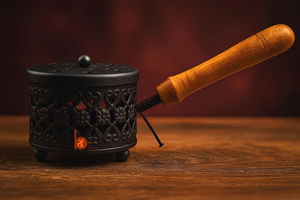 Quemador de incienso de alta calidad para meditación en el hogar y quemador de incienso de lujo de aromaterapia con mango de madera soporte de gran capacidad - Product Image 5