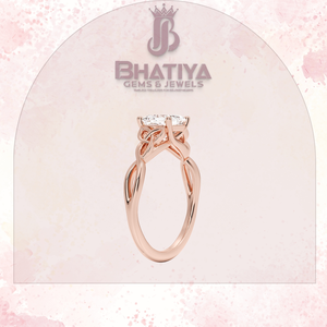 Ascher Cut 1-3 CT Center Lab Grown Diamond Engagement Ring Solitaire Three Stone Design <b>Christmas</b> Gift for Women - Product Image 4