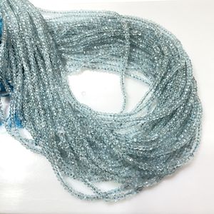 Cuentas facetadas en forma de Rondelle al por mayor, Topacio azul cielo, piedras preciosas naturales de 3mm para la fabricación de joyas - Product Image 1