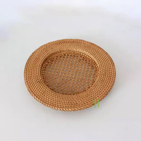Assiette de chargeur tissée à la main Assiettes de chargeur en rotin Boho pour la décoration de table Napperon fait main du Vietnam HNH Craft Factory
