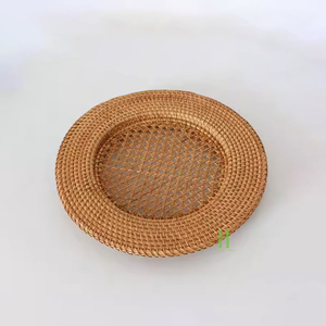 Handwoven Charger Plate Boho Rattan Charger Plates for <b>Table</b> Decoration Handmade Placemat From Vietnam HNH Craft Factory - Product Image 1
