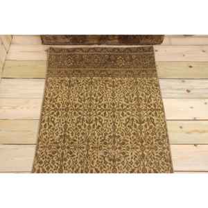 Tapis turc 2,2 x 4,6 pieds, tapis persan vintage en laine marron - Product Image 3