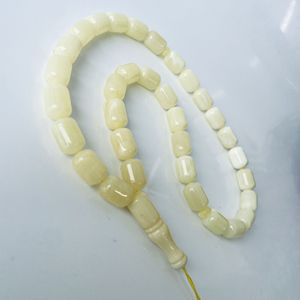 Auténtico Tasbih de ámbar báltico, cuentas de oración diarias, cuentas musulmanas de ámbar blanco - Product Image 2