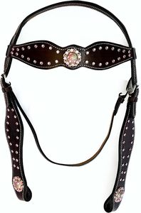 Pferdezaumzeug หนังตะวันตกปลอกคอและปลอกอกอกชุดเครื่องมือหัวคอปลอกอกอกม้าตะวันตกชุดปลอกอกอก - Product Image 2