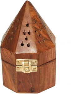 Brûleur d'encens en bois rustique plusieurs compartiments porte-encens en bois naturel pour l'atmosphère apaisante utilisation religieuse Artisan Aura - Product Image 5