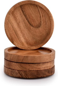 Juego de posavasos de madera con diseño de botones, accesorios de cocina, mesa de comedor para oficina en casa, tazas de té, tazas de café, latas de cerveza, vasos de agua - Product Image 5