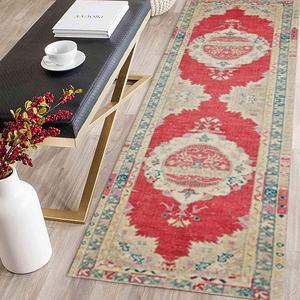 Red Anatolian Runner <b>Rug</b>: Vintage Turkish <b>Hallway</b> <b>Rug</b>,Chenille <b>Rug</b> - Product Image 4