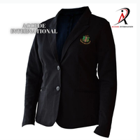 Blazer formel tricoté anti-rétrécissement à bouton unique avec crête Alpha PHI Alpha pour femme, style Wigston Academy, idéal pour l'école