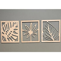 Décoration murale abstraite moderne indienne faite à la main de qualité export en panneau MDF, 3 motifs, pour la décoration murale intérieure – Tendance actuelle