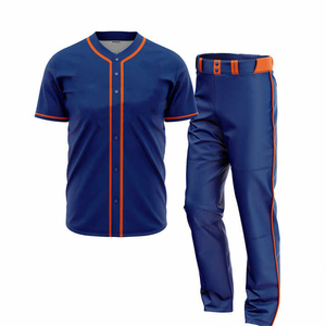 Ensemble d'uniformes de baseball softball pour hommes personnalisés de qualité 100% polyester respirant et confortable comprenant un maillot et un pantalon - Product Image 4