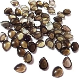 10mm 12mm 14mm Cuarzo ahumado natural Pera suave Calibrado Cabujones Proveedor a precio al por mayor Piedras Joyería Tienda Calidad AAA - Product Image 1