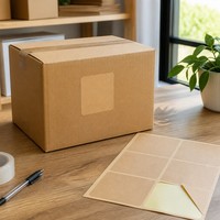 Étiquettes en papier kraft A4 autocollantes imperméables - Autocollant d'expédition inscriptible pour l'emballage de détail