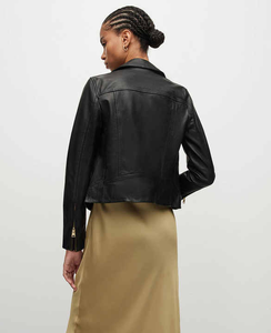 Vente en gros OEM vestes en PU vestes pour femmes Slim Fit Streetwear vêtements d'extérieur en cuir de mouton pour les détaillants de mode - Product Image 4