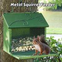 Mangeoires à écureuils JH-Mech pour l'extérieur, à suspendre, boîte à nidification pratique, design mignon, mangeoires à oiseaux et écureuils en métal pour l'extérieur