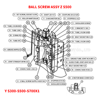 Ball Screw Assy Z S500/S700 Brother S500/S700 Z-axis Ball Screw, Ball Screw untuk Suku Cadang Brother Drill Tap Center