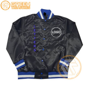 Chaqueta universitaria bordada de satén Phi Beta personalizada, ropa griega transpirable para hombres Sigma, chaquetas de tela al por mayor - Product Image 3