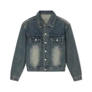 Customized Factory Men's Spring Casual Denim Trousers Coat Jacket Suit Korean Style Retro Men's Size