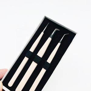 แหนบปลายเรียวยาว45องศาเคลือบผงนู้ดพร้อมโลโก้ที่กำหนดเอง - Product Image 4