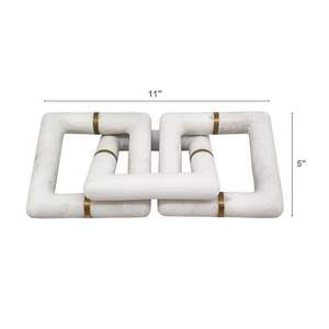 Chaîne en marbre blanc faite à la main TCE, design sculpté Art Déco, décoration d'intérieur, sculpture, Diwali, Ramadan, anniversaire, luxe - Product Image 1