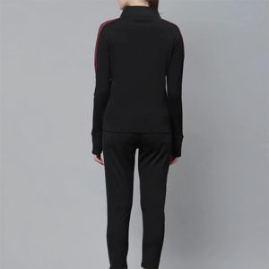 Survêtement à fermeture éclair respirant personnalisé pour femmes, extensible, deux pièces, vêtements de sport à motif solide avec veste à fermeture éclair, pantalon de jogging court - Product Image 6
