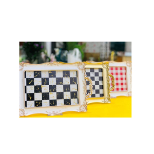 Las Más Nuevas bandejas de decoración modernas para restaurantes de hoteles, bandejas decorativas con marco de Metal Chapado en espejo para gran oferta - Product Image 4