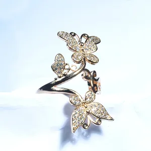 Anillo de Mariposa de Estilo Barroco Premium, Unisex, Estilo Retro de Corte, para Bodas y Fiestas, con Circonita, Joyería Moderna al por Mayor - Product Image 2