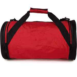 OEM venta completa bolsa de lona redonda gimnasio deportes rojo negro para viajar - Product Image 3