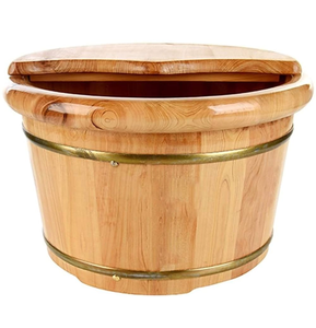 Seau/baignoire à pieds en bois personnalisable avec couvercle, artisanat, dernières pièces, bol de spa en bois d'acacia - Product Image 2