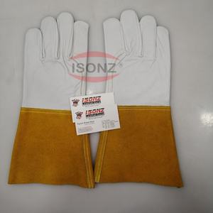 Gants de soudage TIG MIG en cuir de vache résistant à la chaleur ISONZ, gants de soudage à l'argon, gants TIG avec poignet en daim - Product Image 1