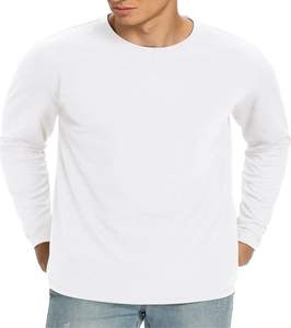 T-shirts à manches longues pour hommes à séchage rapide doux Durable 100% coton toile tissu Vintage mode de vie actif de haute qualité fabriqué au Pakistan - Product Image 1