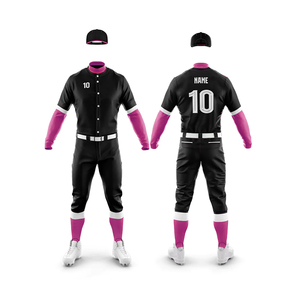 Uniformes de béisbol personalizados con impresión, que permiten diseños de colores, insignias de equipo y números para una identidad en el campo. - Product Image 1