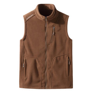 Logo personnalisé broderie polaire gilet hommes vente en gros sans manches polaire gilet pour vêtements de plein air - Product Image 1