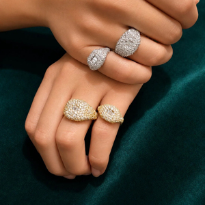 Luxury Iced Out Diamond Pave <b>Ring</b> for Women 14K Gold <b>Emerald</b> Cut Statement <b>Ring</b> Hip Hop Fine Jewelry - Product Image 1