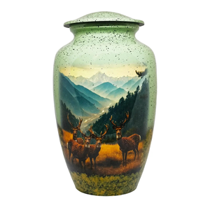 Urnas de cremación con grabado de ciervos, urnas conmemorativas de aluminio elegantes, recuerdo y colección de recuerdos infinitos grabables a prueba de fugas grandes - Product Image 2