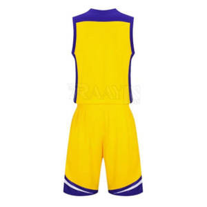 Vêtements de sport en polyester Nouveau design Vente en gros de maillots de basket-ball jaunes Uniformes de basket-ball Uniformes de basket-ball pour jeunes - Product Image 3