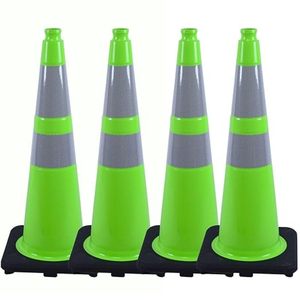 Cônes de signalisation routière en PVC flexible orange de haute qualité, 75 cm, base en caoutchouc, réflecteur prismatique haute intensité, protection IP55, avertissement - Product Image 5