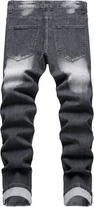 Pantalons en jean délavés personnalisés de haute qualité, style streetwear, look classique, respirants, pour hommes - Product Image 2
